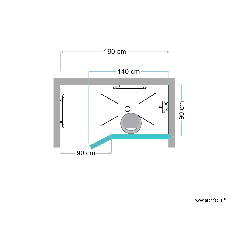 douche flam armelle. Plan de 0 pièce et 0 m2