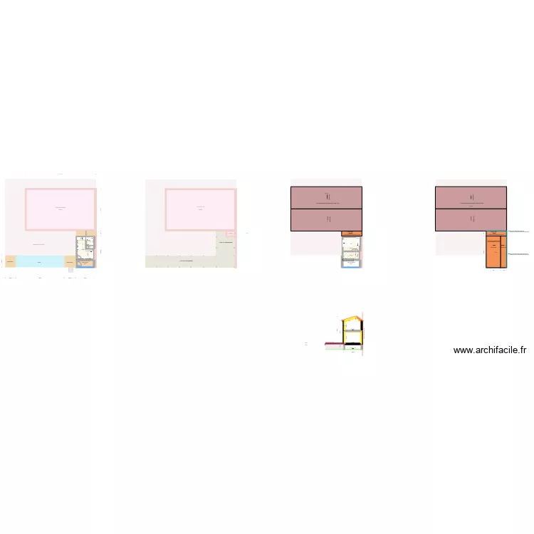 Extension Cavanac. Plan de 17  et 443 m²