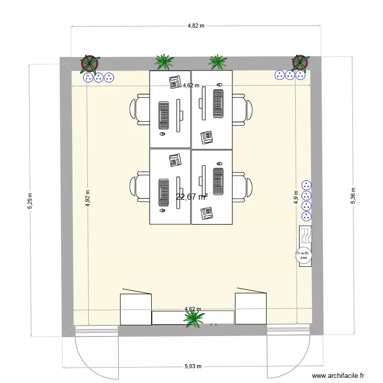 600. Plan de 1  et 23 m²