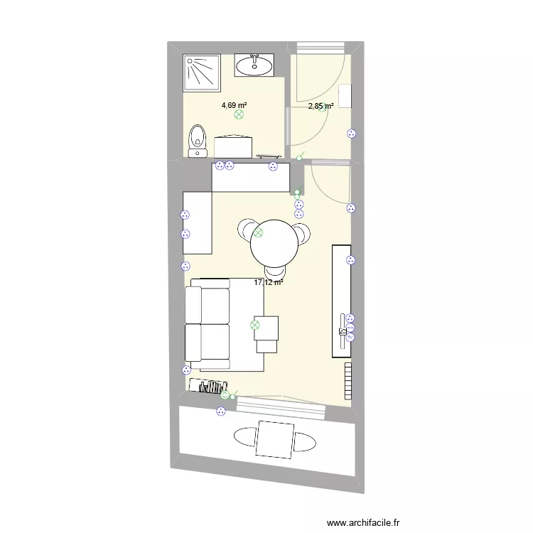 Plan T1 Cessole. Plan de 