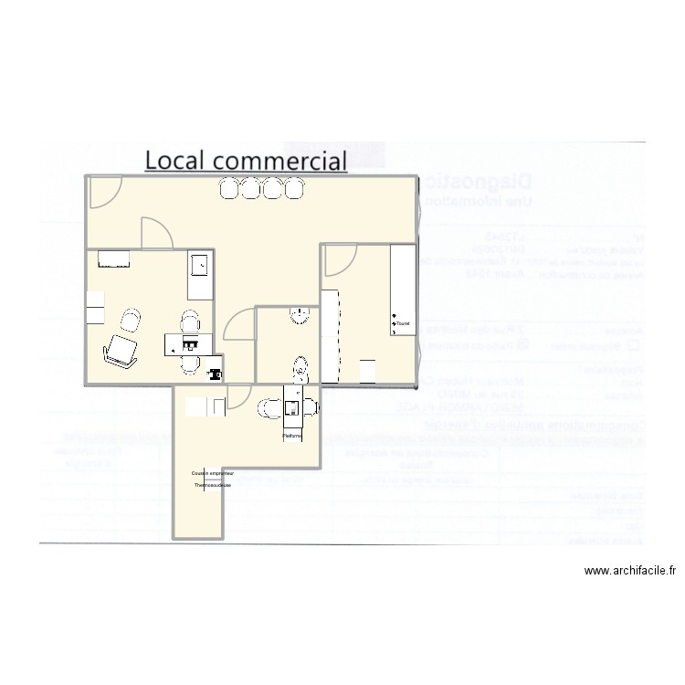 UI 6.5. Plan de 5 pièces et 54 m2