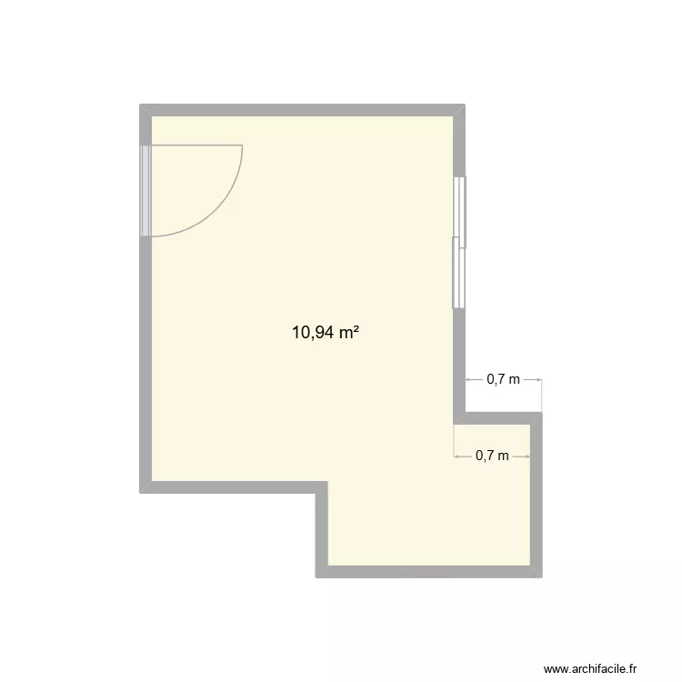 Redouane cuisine F3 V1.0. Plan de 1  et 11 m²