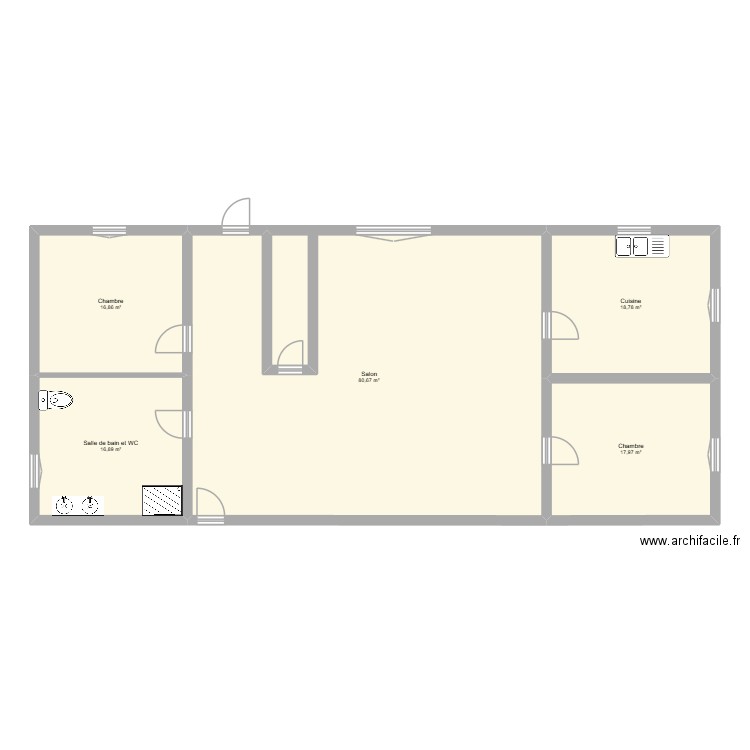 nordine appart. Plan de 5 pièces et 151 m2