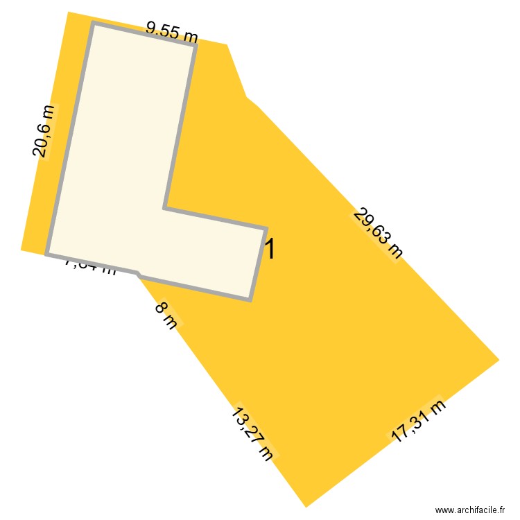 plan avec cadastre. Plan de 1 pièce et 223 m2