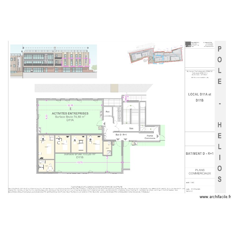 Projet cab 1. Plan de 6 pièces et 55 m2