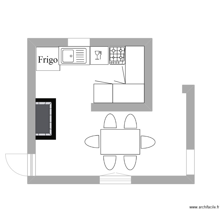 Cuisine. Plan de 0 pièce et 0 m2
