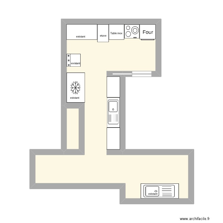 cindre. Plan de 2 pièces et 29 m2