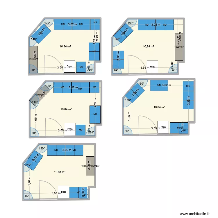 Consultation ORL. Plan de 5  et 54 m²