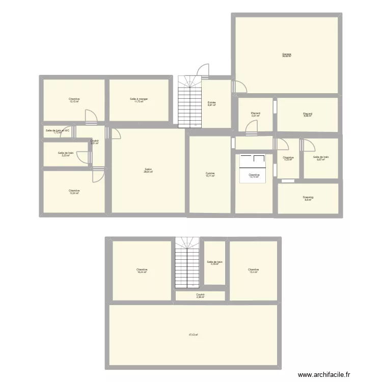 maison saint martin du lac. Plan de 21  et 269 m²