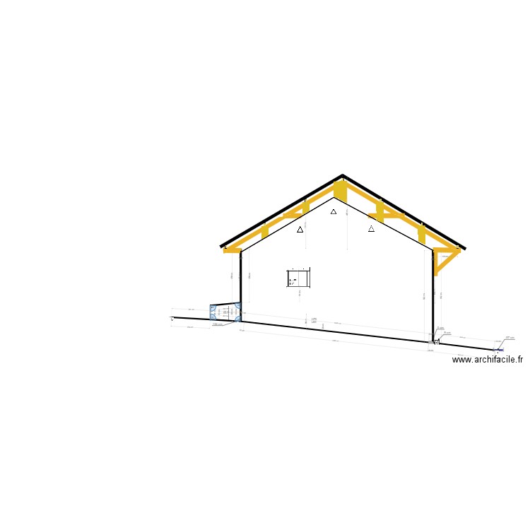 grange b. Plan de 1 pièce et 2 m2