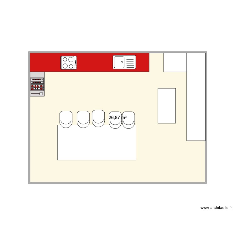gazebo. Plan de 1 pièce et 27 m2