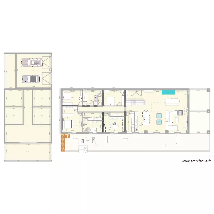 Villa Tarzan 55 Test. Plan de 73  et 1326 m²