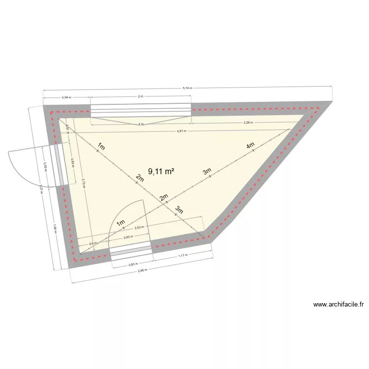 SDB. Plan de 1 et 9 m² SDB. Plan de 1 et 9 m²