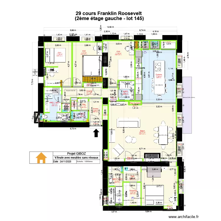 29 crs FR v.finale avec meubles sans r&eacute;seaux. Plan de 