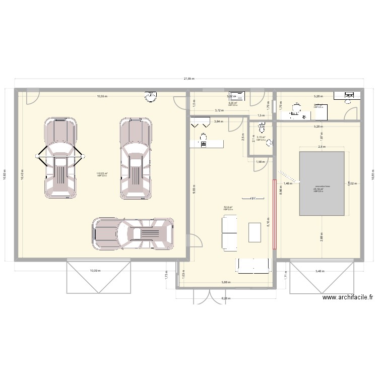 Bulent V2. Plan de 6 pièces et 229 m2