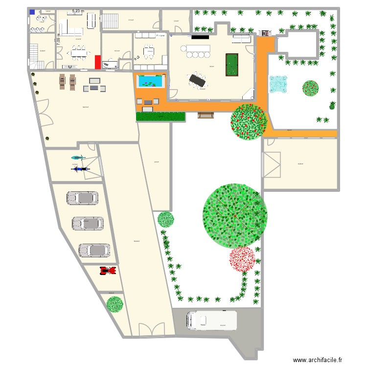 EXT GARE projet. Plan de 20 pièces et 701 m2