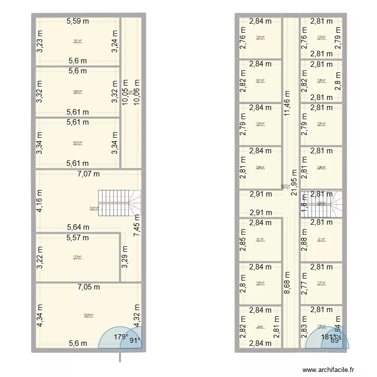 16 guerlande. Plan de 23  et 297 m²