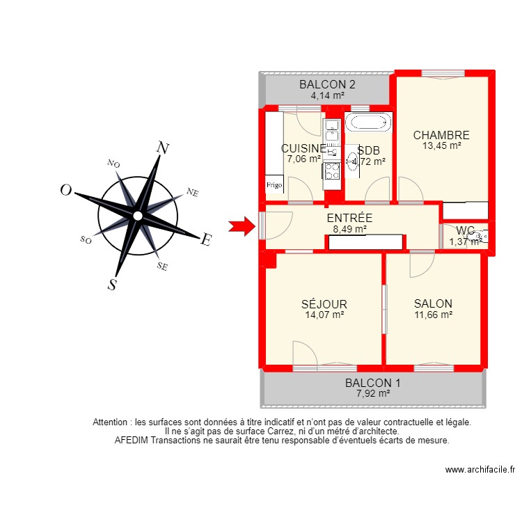 BI15840 -. Plan de 13 pièces et 79 m2