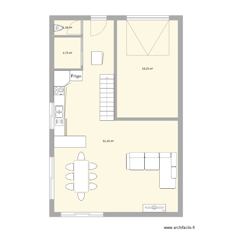 seb1. Plan de 4 pièces et 74 m2