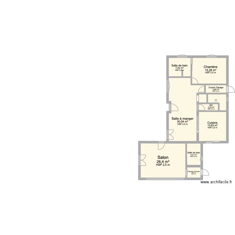 PLAN MAISON ACTUELLE PETIT HAMEAU 2 SANS AMENAGEMENT. Plan de 11 pièces et 110 m2