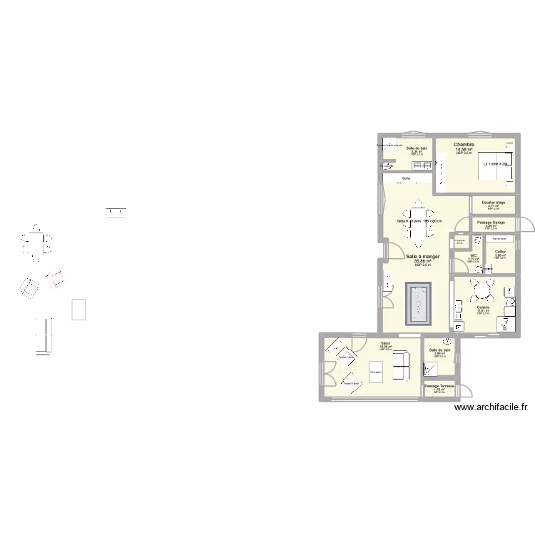 PLAN MAISON ACTUELLE PETIT HAMEAU 2 SANS AMENAGEMENT. Plan de 12 pièces et 104 m² PLAN MAISON ACTUELLE PETIT HAMEAU 2 SANS AMENAGEMENT. Plan de 12 pièces et 104 m²