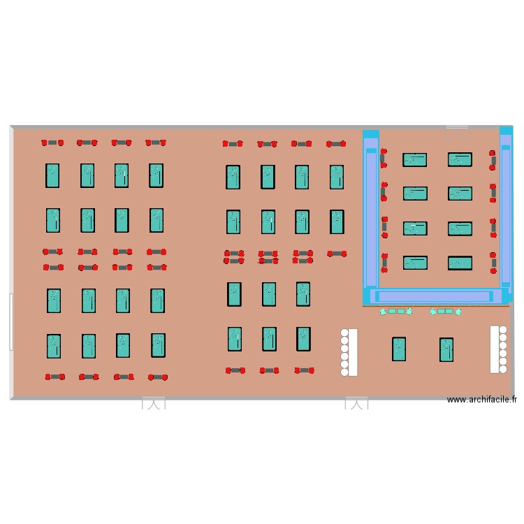 Plan 4 billard. Plan de 1 pièce et 1046 m2