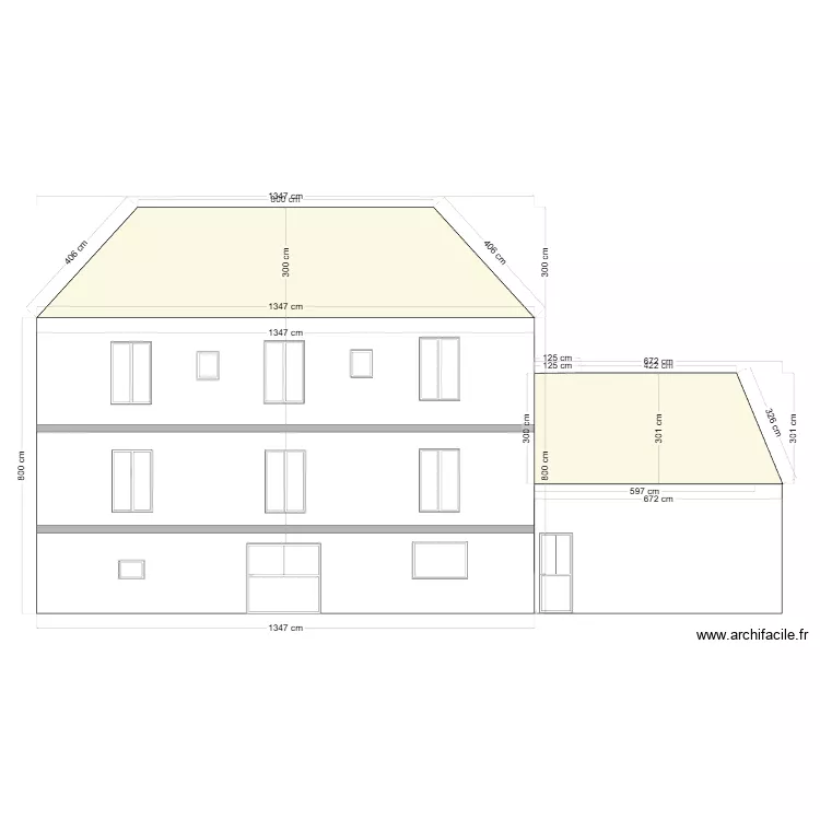 Maison Facade 2. Plan de 