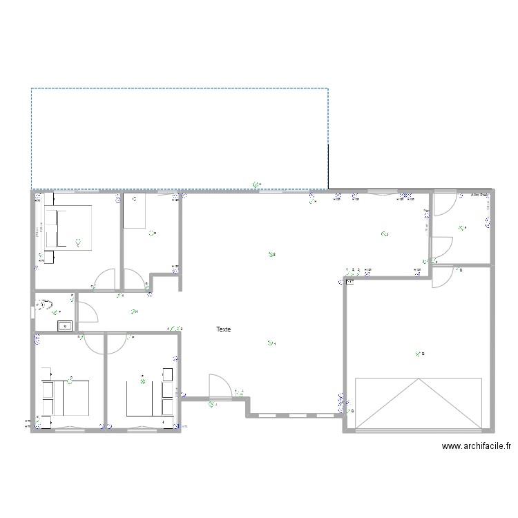 maison. Plan de 7 pièces et 159 m2