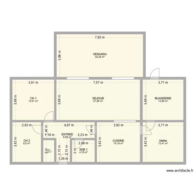 plan jaeck. Plan de 10  et 139 m²