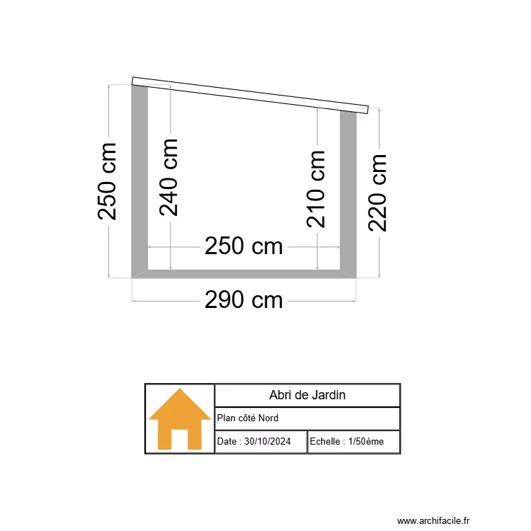 Vue cot&eacute; Nord. Plan de 