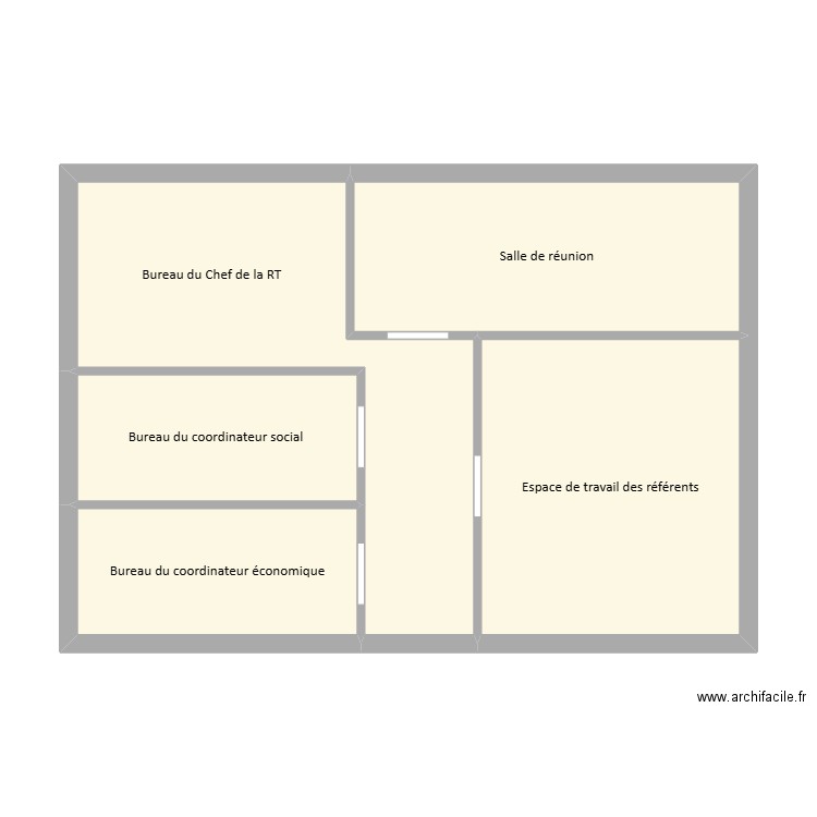 RTP Etage 1. Plan de 5 pièces et 62 m2
