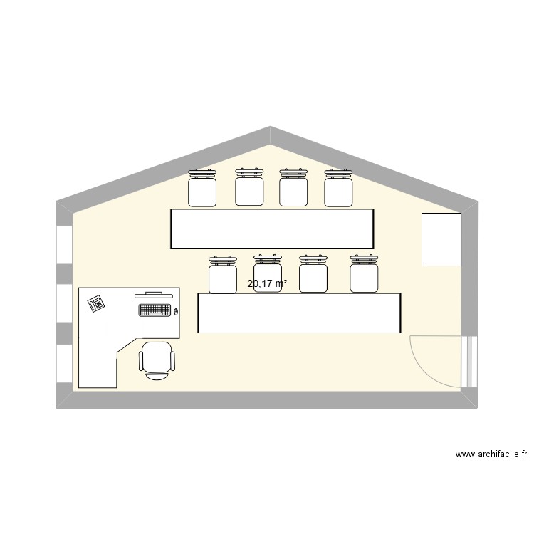 SAA. Plan de 1 pièce et 20 m2