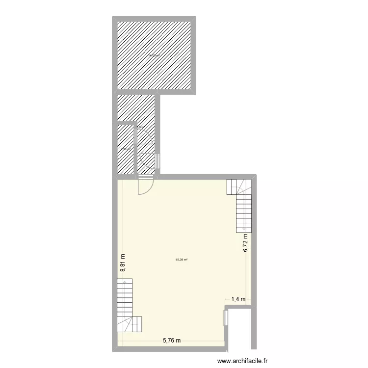 RDC V1. Plan de 4  et 81 m²