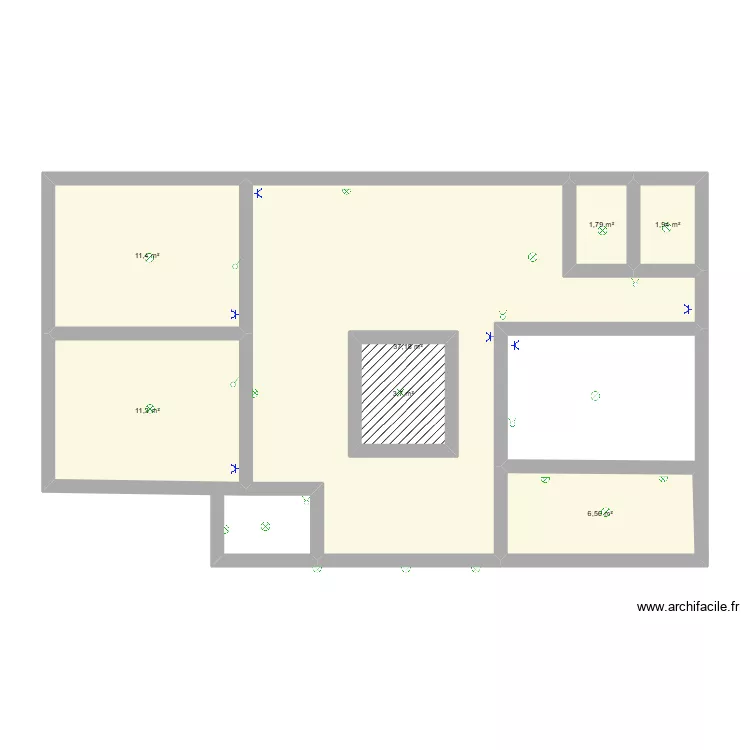 viki 2. Plan de 7 pièces et 80 m²