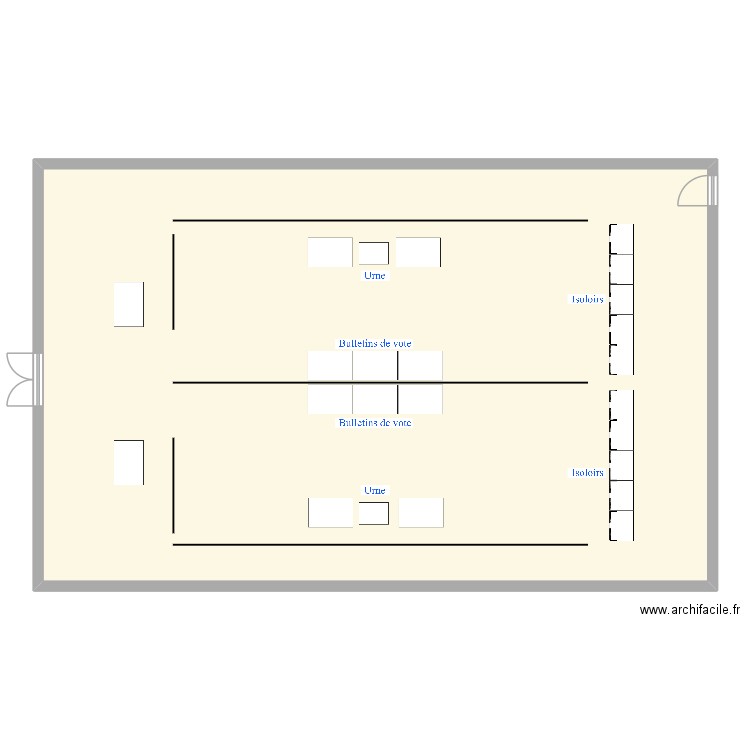 Bureau de vote 0002 et 0003. Plan de 1 pièce et 193 m2