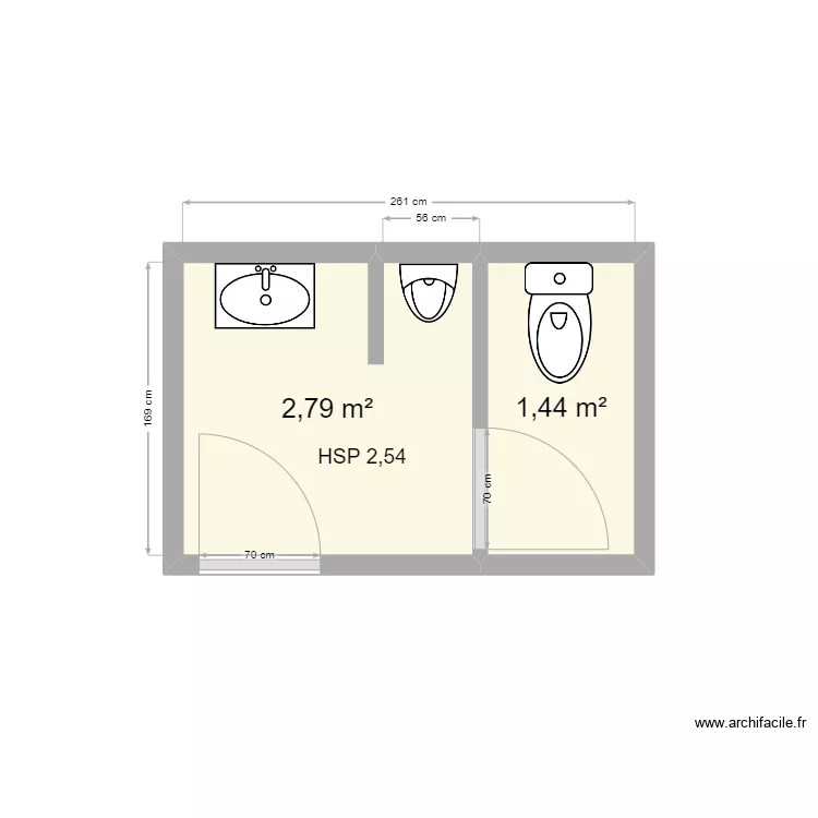 KYRIAD NIORT WC. Plan de 
