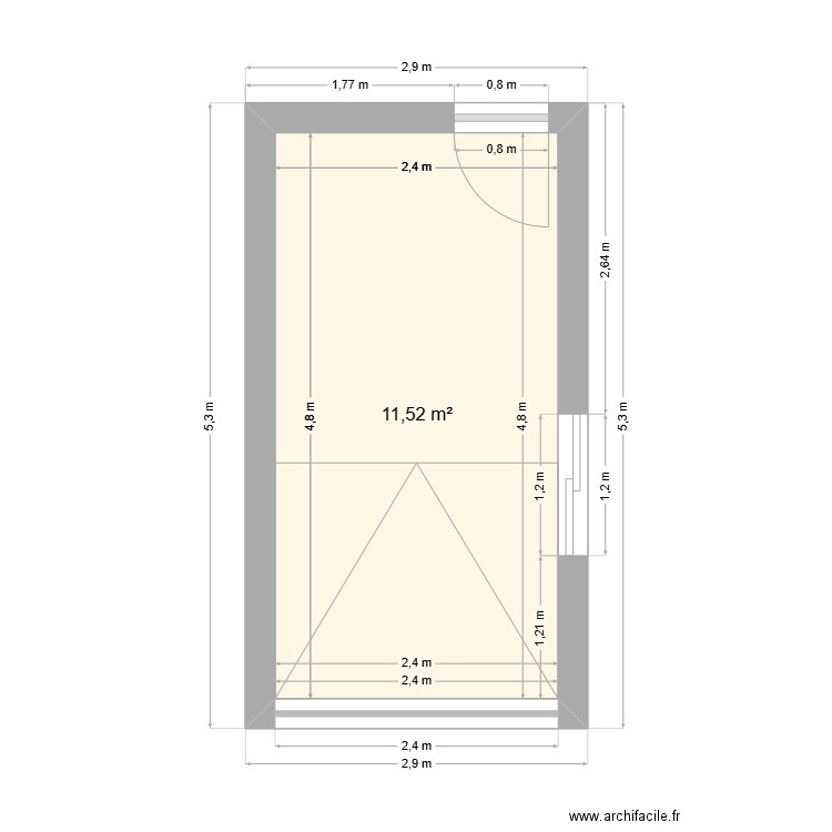 VUE DE DESSUS GARAGE. Plan de 1 pièce et 12 m2