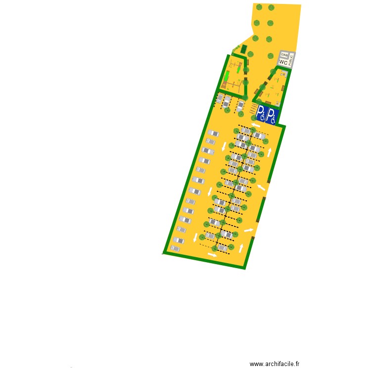 jardin 589. Plan de 2 pièces et 20 m2