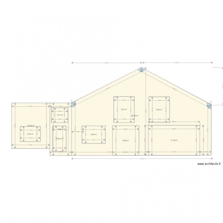 facade 1. Plan de 0 pièce et 0 m2