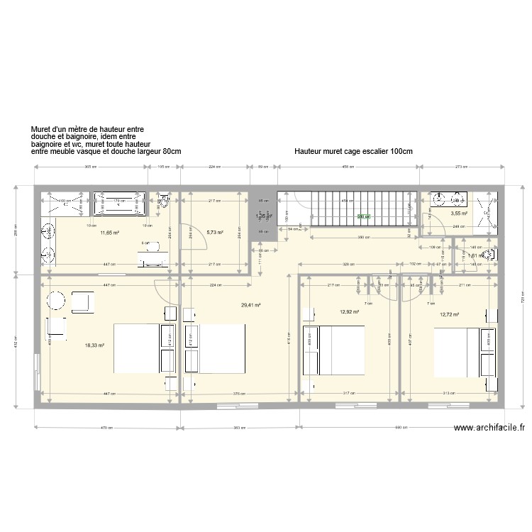 thibault valentine elne plan étage modifié 3 novembre 2021 variante sdb avec coiffeuse. Plan de 9 pièces et 97 m2