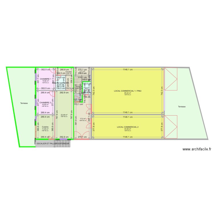 2 REZ DE CHAUSSEE LOCAUX ET LOGEMENTS TYPE F3 BELLE ETOILE SCI CGC . Plan de 0 pièce et 0 m2