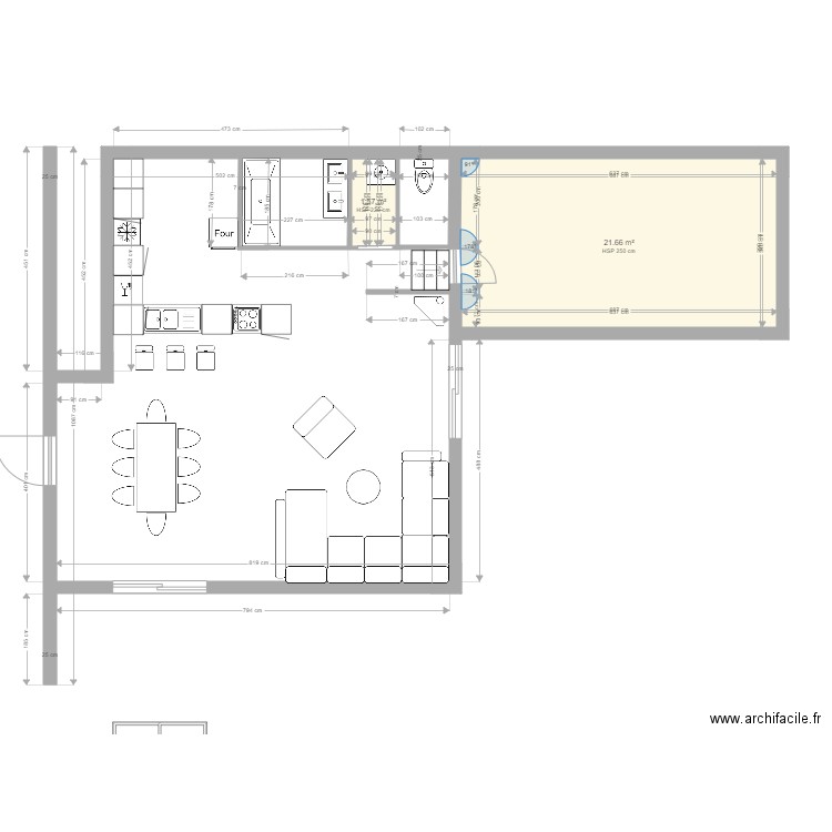 extension. Plan de 0 pièce et 0 m2