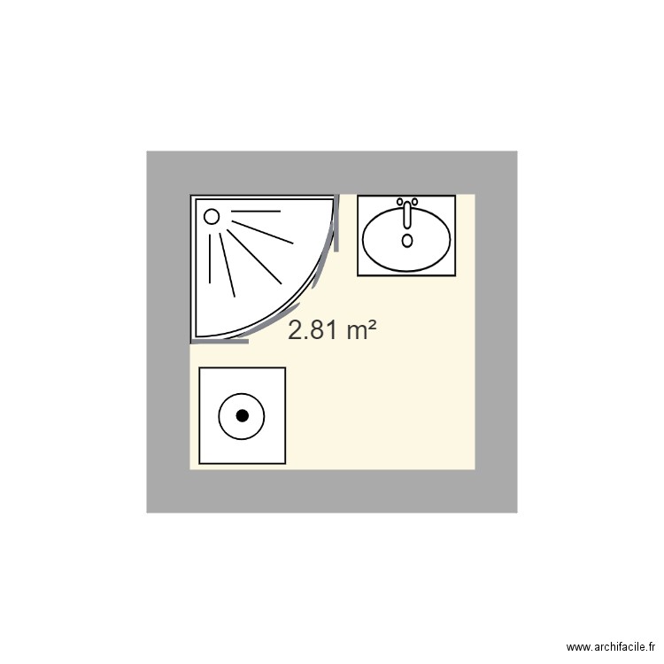 Douche Coin. Plan de 0 pièce et 0 m2