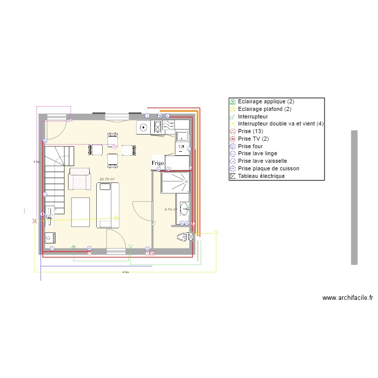 studio plan electrique. Plan de 0 pièce et 0 m2