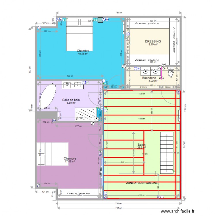 Plan faux plafond pièce centrale SOUS SOL. Plan de 0 pièce et 0 m2