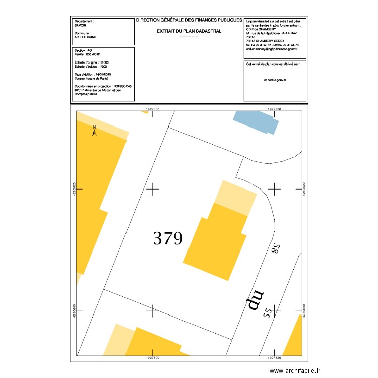 Maison avec cadastre en image. Plan de 0 pièce et 0 m2