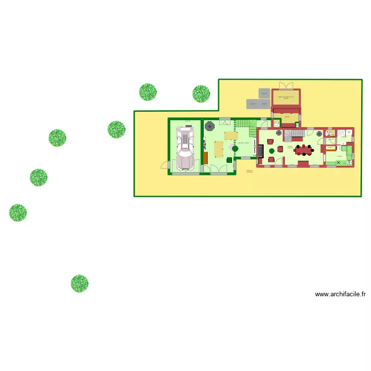 PLAN  SALON GARAGE RDC ET GRENIER ETAGE . Plan de 