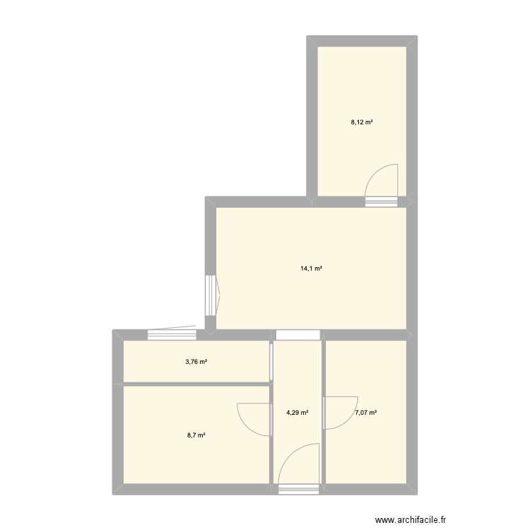 ayala 5izq.. Plan de 6 pièces et 46 m2