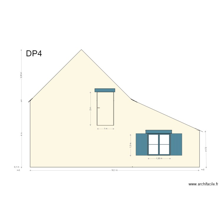 Pignon est coté cour . Plan de 0 pièce et 0 m2