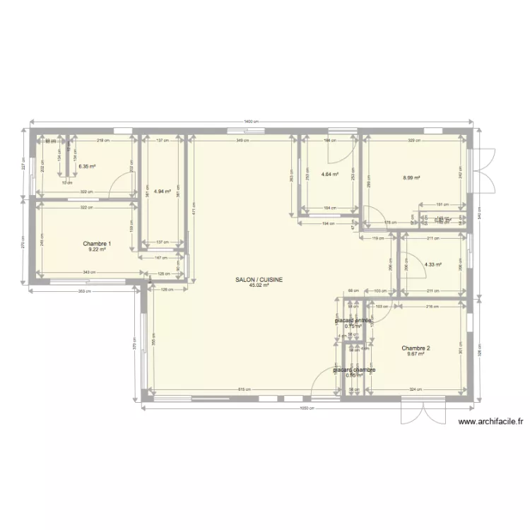 plan maison Magescq. Plan de 